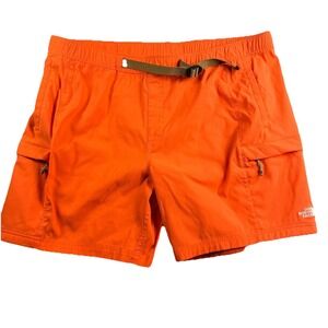 North Face Class V Shorts Men's 2XL Orange Hiking Belted Unlined Pockets EUC